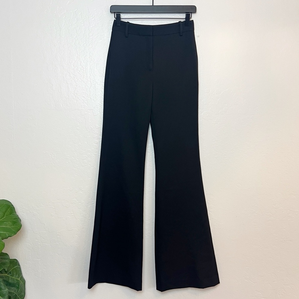 •NILI LOTAN• NWOT Black‎ Arielle High Rise Flare Leg Wool Trouser Pant Size 0 - Picture 2 of 15